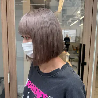 ミディアム カラー のぐち ゆうき/ ブリーチ デザインのヘアスタイル
