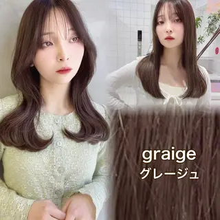 ミディアム ブリーチなし 透明感カラー/艶髪のヘアスタイル