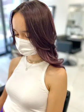 ロング カラー レイヤーカット 赤み消し　店長/大和のヘアスタイル