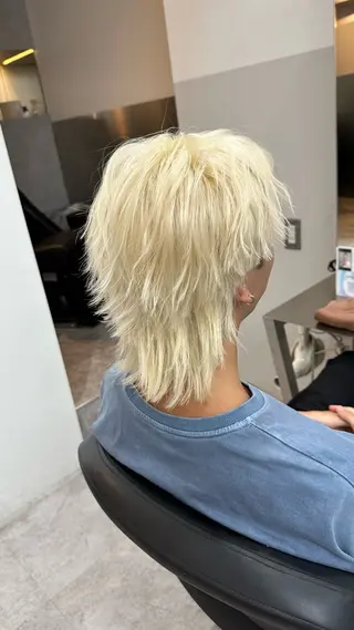 ショート カラー ヘアアレンジ メンズ ✨錦糸町ブリーチ/ ホワイトカラー皇気✨のヘアスタイル
