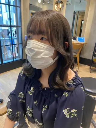 セミロング 新宿/顔周りカット +レイヤー=しずく♩のヘアスタイル