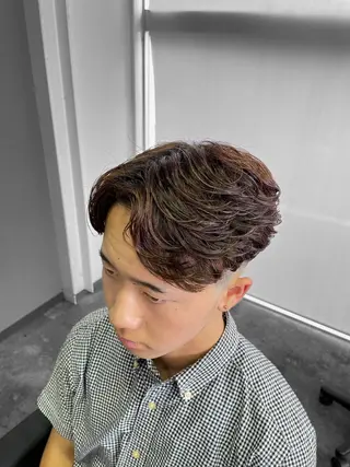 ミディアム パーマ メンズ 平井 芳琉のヘアスタイル