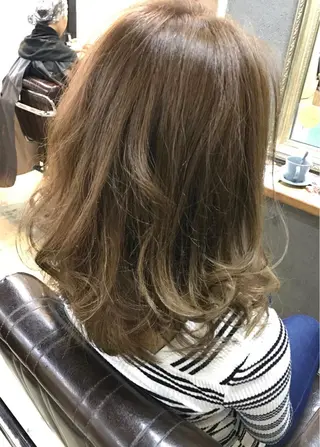 ミディアム カラー メンズカットパーマ 似合わせカット 小林のヘアスタイル