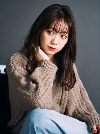 セミロング 透明感🫧暖色カラー MIU💗のヘアスタイル