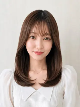 セミロング 🧡くびれヘア/前髪 顔周り🧡久原結衣のヘアスタイル