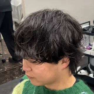 ミディアム パーマ メンズ 福井 太暉のヘアスタイル