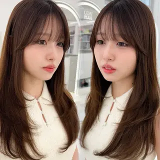 セミロング 縮毛矯正 特化アツシのヘアスタイル