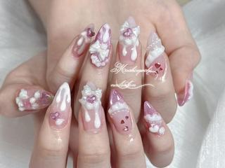 ネイル MochiMochi 🎀新宿/長さ出しのネイルデザイン