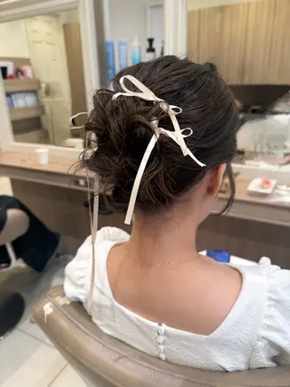 セミロング ヘアアレンジ 韓国ヘアメイク🎀/ 縮毛矯正✨山本媛香のヘアスタイル