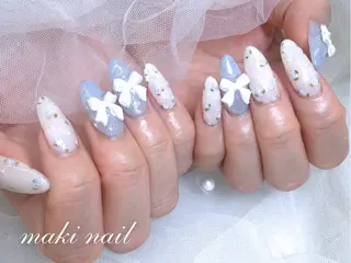 ネイル MAKI🌸堺筋本町 ガーリー/綺麗めのネイルデザイン