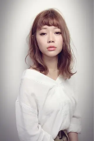 ミディアム カラー ヘアアレンジ 岩崎 克秀のヘアスタイル