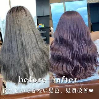 ミディアム カラー 顔まわりの神様✨ 透明感カラー藤嶋秀幸のヘアスタイル