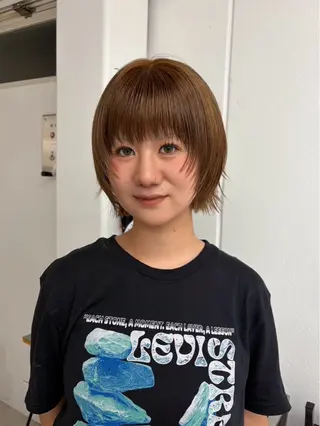 ミディアム カラー ヘアアレンジ ダブルカラー 小島千夏のヘアスタイル