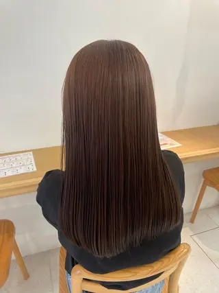 セミロング カラー 福田千尋/インナー カラー/縮毛矯正のヘアスタイル