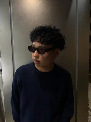 パーマ メンズ センターパート指名 No.1／カヅキのヘアスタイル