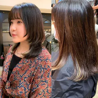 ミディアム カラー ヘアアレンジ メンズ キッズ ネイル hiro【沿線で叶う 似合わせhair】のヘアスタイル