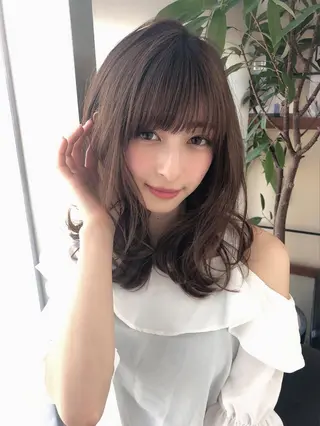 ミディアム カラー パーマ マツエク・マツパ 上田 ヒロツグのヘアスタイル