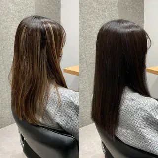 セミロング カラー 髪質改善ヘアケア 艶髪特化/上田のヘアスタイル