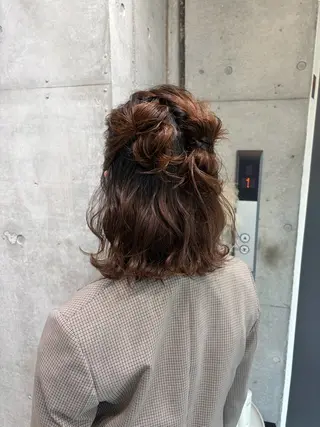 ミディアム ⟡.·Fuka/ ヘアメ🎀暖色カラーのヘアスタイル