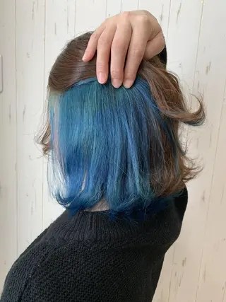 ミディアム カラー ヘアカラー&縮毛矯正 STAR☆RIVERのヘアスタイル