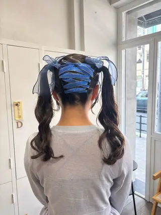 セミロング ヘアアレンジ 🧸似合わせデザイン ほそいけいこ🧸のヘアスタイル