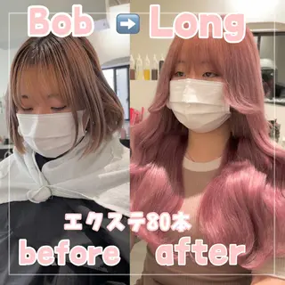 ロング カラー MOE🐈⬛🎀 エクステ/ワンホンのヘアスタイル
