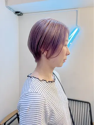 ショート カラー ヘアアレンジ ハイトーンカラー 🦋yuri🦋のヘアスタイル