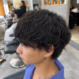 ショート パーマ メンズ メンズパーマ🌍シャ ドウ/威吹のヘアスタイル