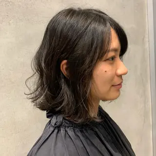 ミディアム パーマ 金田 ありさのヘアスタイル