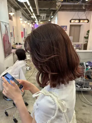ミディアム カラー 瑠莉🪩 薬院/天神南/今泉のヘアスタイル