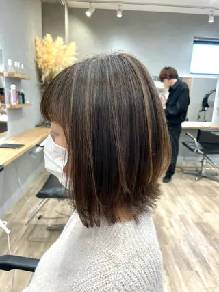ミディアム カラー 我舞谷 将人のヘアスタイル