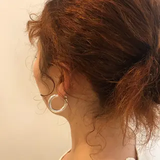 ミディアム カラー やまさきえりこ ニュアンスパーマのヘアスタイル