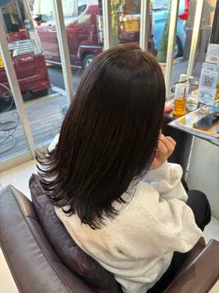 セミロング カラー 🤎韓国ヘア ベージュ まゆか🤎のヘアスタイル