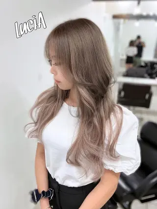 ロング カラー ヘアアレンジ エクステ7:30〜 LuciA\5900のヘアスタイル