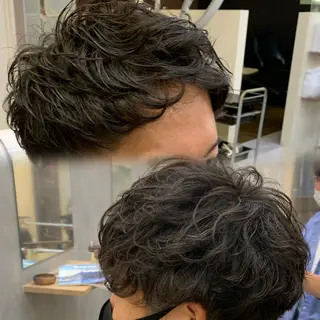 パーマ メンズ 上田 克哉のヘアスタイル