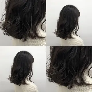 セミロング カラー パーマ ヘアアレンジ メンズ キッズ 上品＆韓国風 🥀海心🥀のヘアスタイル