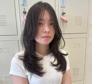 セミロング 淡い暖色・透明感🩰 Layer♡ノアのヘアスタイル