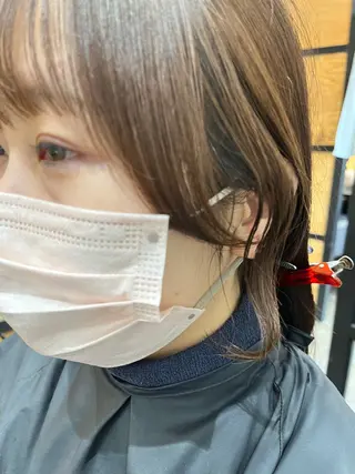 ミディアム カラー パーマ ヘアアレンジ メンズ 久木原 ゆりのヘアスタイル