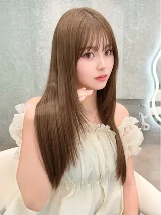 ロング ヘアアレンジ ブリーチ毛対応美髪 矯正×レイヤー/二響のヘアスタイル