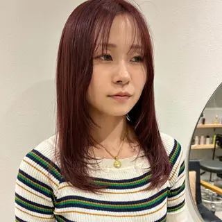 セミロング カラー 🍊暖色×顔周り 🍊cocoroのヘアスタイル