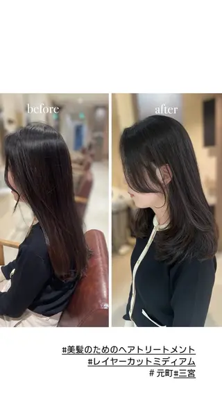 セミロング KAI RIKAのヘアスタイル