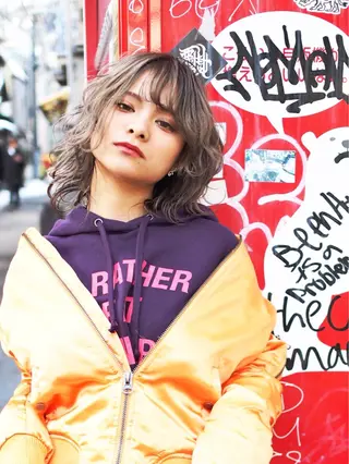 ミディアム カラー レイヤーカット× 髪質改善たもりのヘアスタイル
