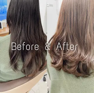 セミロング カラー RIRI💛 ママ美容師👶🏻のヘアスタイル