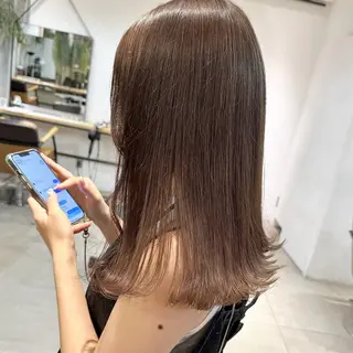 セミロング カラー 縮毛/透明感カラー Mariamu🫧のヘアスタイル