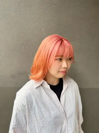 ミディアム カラー 🐰ハイトーンカラー 畠山 渡🐰のヘアスタイル