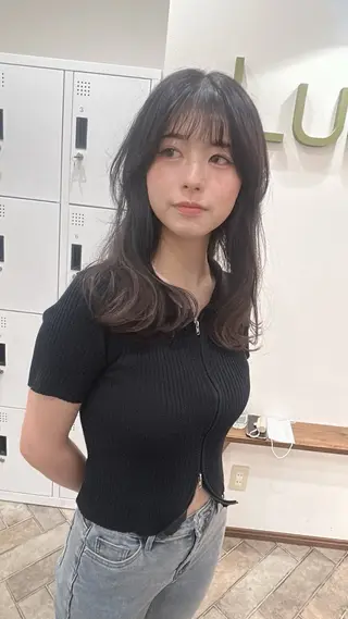 ミディアム カラー 女性指名人気no.1 尾崎のヘアスタイル