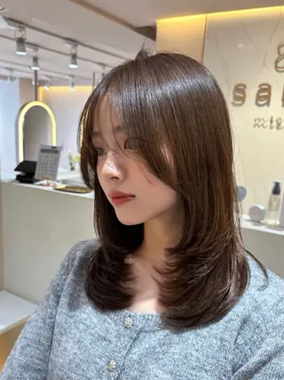 ミディアム 似合わせno.1💎 韓国ヘア特化まなかのヘアスタイル