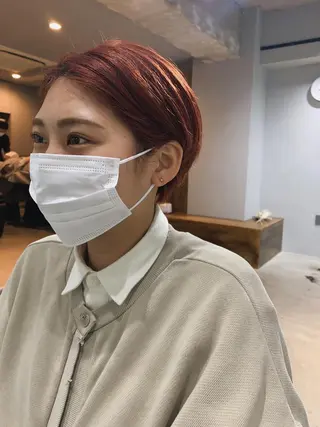 ショート カラー パーマ ボブパーマコテ巻き風 パーマNo1深江秀平のヘアスタイル