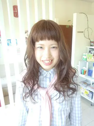 セミロング 不動令 認定カラーリストのヘアスタイル