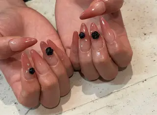 ネイル 韓国/ワンホン/長さ 出しつけ放題🎀のネイルデザイン